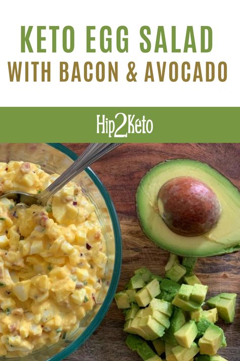 Looking for easy dinner recipes or dinner ideas? Here is a simple, affordable and versatile keto egg salad recipe made with bacon and avocado. This classic lunch is keto-friendly and so delicious! Egg Salad With Bacon, Keto Egg Salad Recipe, Sandwiches Appetizers, Keto Egg Salad, Picnic With Friends, Keto Bagels, Bacon Avocado, Avocado Egg Salad, Superfood Salad