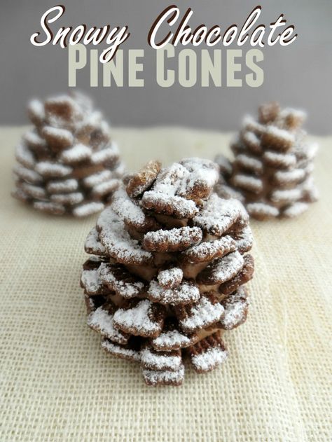 SNOWY CHOCOLATE PINE CONES