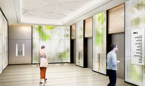 Mall Lift Lobby, Lift Lobby Design, Mall Interior, Shopping Mall Interior, Lift Lobby, Kunming, Lobby Design, Lifted Cars, Hall Design