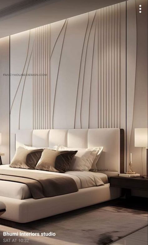 Bed Headboard Ideas Modern, Unique Bedroom Design Awesome, Bedroom Headboard Design Modern, Unique Headboard Ideas, Statement Headboard, Bedroom Design Luxury, Luxury Headboard, Modern White Bedroom, Drapes And Curtains