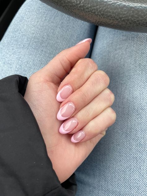 Light Pink Manicure Ideas, Grad Nails Pink, French Tips Light Pink, Light Pink French Nails, Light Pink French Tips, Light Pink French Tip, Light Pink French, Sprinkle Nails, Grad Nails