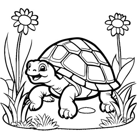 Garden Coloring Pages, Garden Coloring, Colorful Garden, Coloring Page, Tortoise, A Garden, Coloring Pages, Color, Colouring Pages