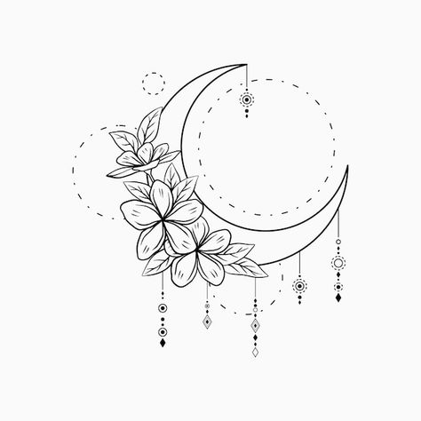 Half Moon Drawing, Half Moon Dream Catcher, Dream Catcher Painting, Dream Catcher Drawing, Wooden Box Crafts, Moon Dream Catcher, Dancer Drawing, Journal Images, Flower Line Art