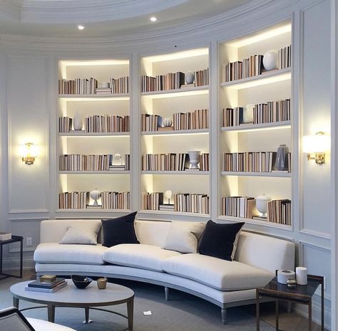 Home Library Rooms, Beautiful Bookshelf, Home Library Design, Bookshelf Design, 아파트 인테리어, Hus Inspiration, Home Libraries, घर की सजावट, Home Library