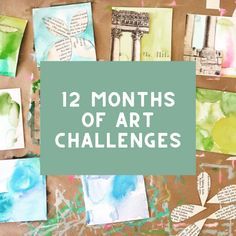 12 Months of Art Challenges | TinkerLab 365 Days Of Art Challenge, 365 Art Challenge, Word Prompts, Art Experiments, Journaling 101, January Art, 30 Day Art Challenge, Art Journal Challenge, Playful Art