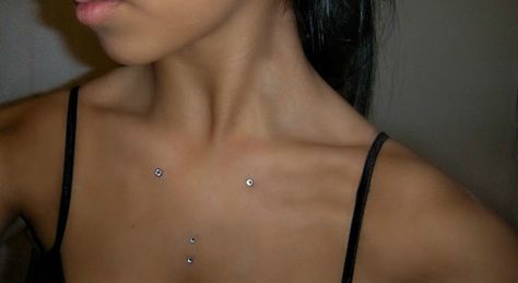 Chest & Collar Bone Dermals loove Dermal Collar Bone Piercing, Collar Bone Dermal Piercings, Sharp Collar Bone, Collarbone Dermal, Collar Bone Piercing Dermals, Defined Collar Bone, Cheekbone Dermal, Chest Dermal Piercing, Dermal Piercing Chest