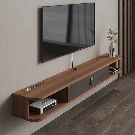 Floating Shelves Bedroom Tv, Under Tv Shelf, Tv Stand Floating, Wall Mounted Tv Stand, Mounted Tv Stand, Mounted Tv Cabinet, Wall Mount Tv Shelf, Entertainment Shelves, Floating Media Console