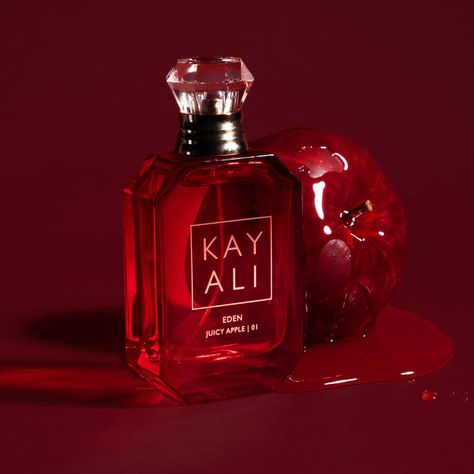 Kayali Eden Juicy Apple Perfume Kayali Eden, Kay Ali, Apple Perfume, Red Perfume, Fragrance Photography, Perfume Display, Fragrances Perfume Woman, Perfume Packaging, Perfume Scents