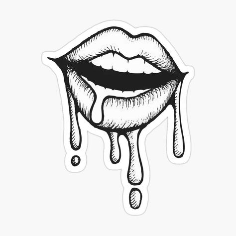 Lips black ink tattoo Sticker Medium Size Tattoos For Women, Black Ink Tattoo, Medium Size Tattoos, Medium Tattoos, Lips Tattoo, Lips Sketch, Frames Design Graphic, Kitty Tattoo, Black Ink Art