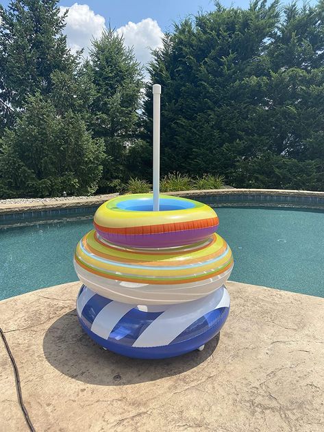 Pool Organization, Pool Float Storage, Pool Toy Storage, Pool Tube, Pool Storage, Outdoor Pool Area, Outside Pool, Pool Rafts, Pool Hacks