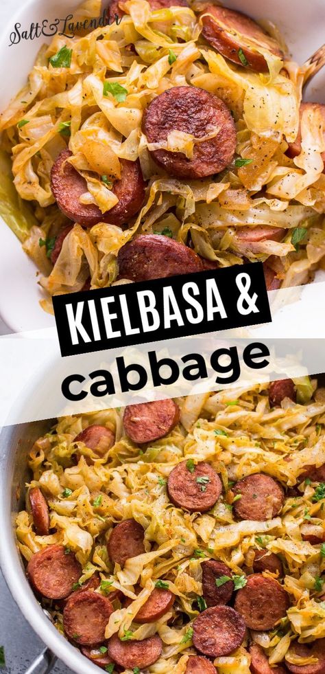 Cabbage Kielbasa, Cabbage And Kielbasa, Kilbasa Sausage Recipes, Cooked Cabbage Recipes, Cabbage And Smoked Sausage, Fried Cabbage With Sausage, Sausage And Cabbage, Kielbasa And Cabbage, Kielbasa Recipes