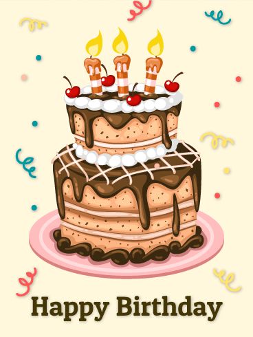 Happy Birthday Gift Boxes Card | Birthday & Greeting Cards by Davia Big Birthday Cake, Birthday Cake Illustration, Birthday Cake Greetings, Birthday Wishes Gif, Cake Illustration, Birthday Reminder, Birthday Cake Card, Happy Birthday Wishes Cards, Birthday Gift Cards