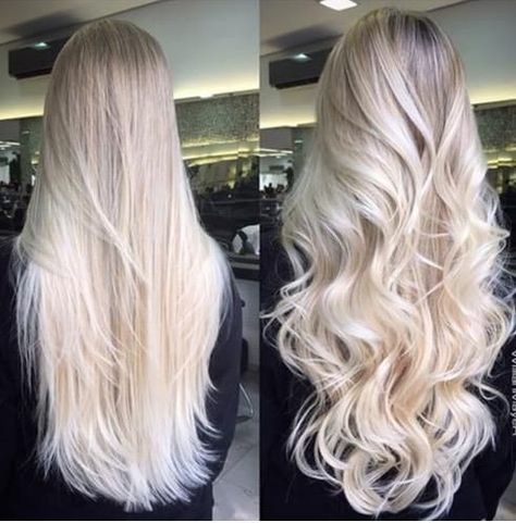 Sick of the same old graduated layers? Here, the modern hairstyles for long hair that have us running to the salon. Long Blonde Hair, Light Blonde, Great Hair, Ombre Hair, Gorgeous Hair, Hair Day, Pretty Hairstyles, Wavy Hair, Hair Goals