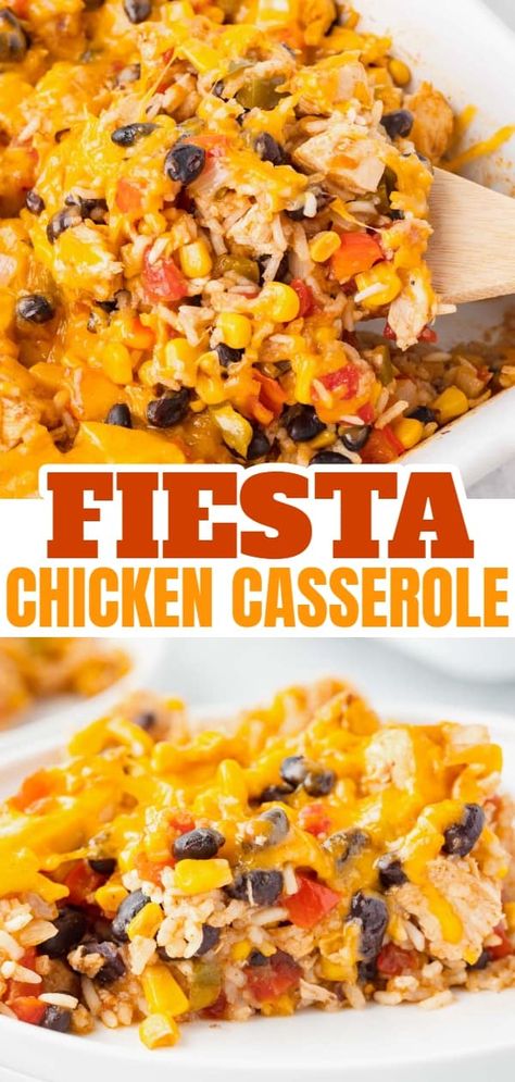 Fiesta Chicken Casserole, Casserole Pasta, Chicken Pasta Casserole, Casserole Chicken, Fiesta Chicken, Chicken Tender, Pasta Casserole, Pasta Dinner Recipes, Mexican Chicken