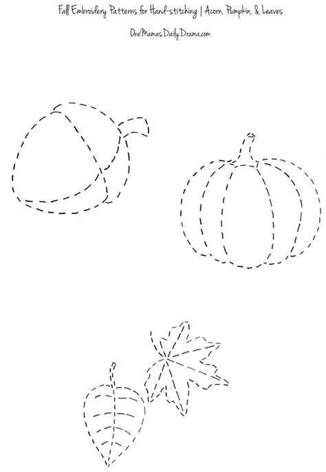 Simple Hand Embroidery Patterns Free Printable, Hand Embroidery Patterns Free Printable Halloween, Free Pumpkin Embroidery Pattern, Acorn Embroidery Pattern, Pumpkin Embroidery Patterns Free, Easy Fall Embroidery, Simple Fall Embroidery Designs, Fall Hand Embroidery Patterns, Cute Embroidery Patterns Templates