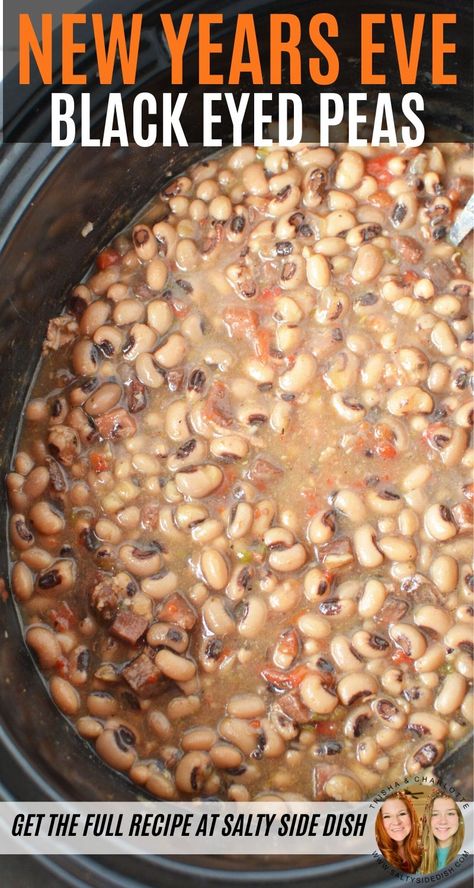 New Years Even Black Eyed Peas are the perfect after holiday no- cooking and no-baking dish! Using up your left over ham or turkey, this "hoppin john" recipe is a dump and go! Full of delicious Southern flavors like deep spices and garlic, you can serve flavorful black eyed peas right over rice or with corn bread. Highly popular at New Years eve as good luck! Frozen Black Eyed Peas Recipe, Black Eye Peas Crockpot, Fresh Black Eyed Peas Recipe, Canned Black Eyed Peas Recipe, Black Eyed Peas Recipe Crock Pot, Crockpot Beans, Blackeyed Pea Recipes, Blackeye Peas, Cooking Black Eyed Peas