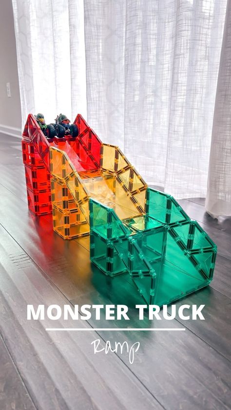 Alice | Open-ended Play | Magnetic Tiles | Here is another car/garage ramp for your car lovers. You can even store the cars inside the pillars. ✨Follow and comment “CIRCLE” for… | Instagram Car Ramp With Magnatiles, Magna Tile Builds, Magnetic Tile Storage, Magnatiles Race Track, Magnatiles Car Ramp, Magnatiles Ramp, Wooden Race Track, Cars Inside, Magnet Tiles