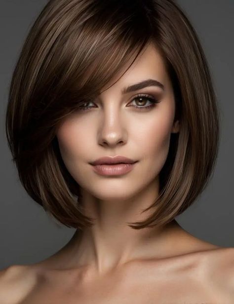 Short Hair With Bangs Women, 2024 Hair Trends For Women Medium, Short Bleached Hair, Shabby Sheek, Nice Hairstyles, Trendy Bob Hairstyles, Layered Haircuts For Medium Hair, Medium Bob, Hair Color Caramel