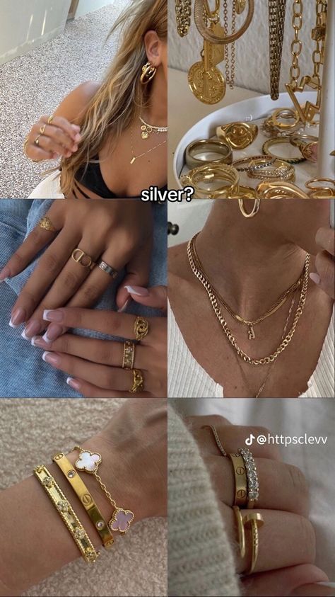 Trendy Jewelry Gold, Colorful Jewelry Outfit, Where To Buy Accessories, Acsesuares Style, Latina Gold Jewelry, Jewlerie Aesthetic Gold And Silver, Jewllery Ideas Photography, Gold Accessories Aesthetic, Jewelry Tour