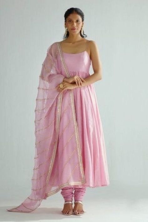 Satin Anarkali, Sleeveless Anarkali, Anarkali Suits Designer, Pink Anarkali, Anarkali Lehenga, Anarkali Dress Pattern, Women Kurta, Lehenga Online, Traditional Indian Outfits