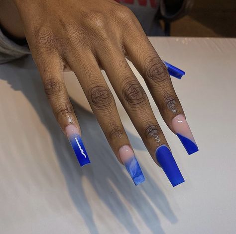 Blue Acrylics, Pale Nails, Poppin Nails, Summer Acrylic, Graduation Nails, Blue Acrylic Nails, Dope Nail Designs, Long Acrylic Nails Coffin, Blue Nail Designs