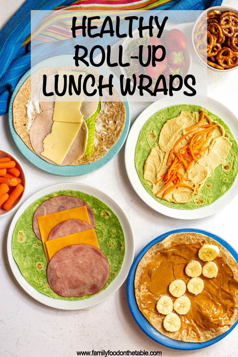 Healthy Lunch Wraps, Healthy Rolls, Hummus Wraps, Easy Healthy Lunch, Healthy Packed Lunches, Lunch Wraps, Healthy Wraps, Healthy Food Menu, Food On The Table