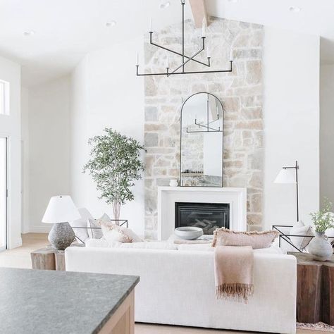 Lighting Design on Instagram: “This space captures so many natural tones and textures, with the Bayview Chandelier by @generationlighting from Chapman & Myers placed…” Design Loves Detail, Gorgeous Sofas, European Farmhouse, Generation Lighting, Studio Mcgee, Living Room Makeover, A Living Room, Remodeling Projects, Living Room Inspiration