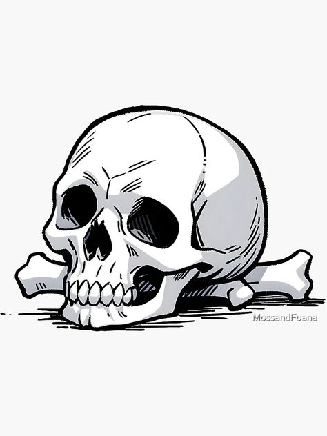 Simple Skull Sketch, Cute Skull Drawing, Skeleton Head Drawing, Stylized Skull, Skeleton Drawing, Cartoon Skull, Flash Ideas, Skull Reference, Simple Skull