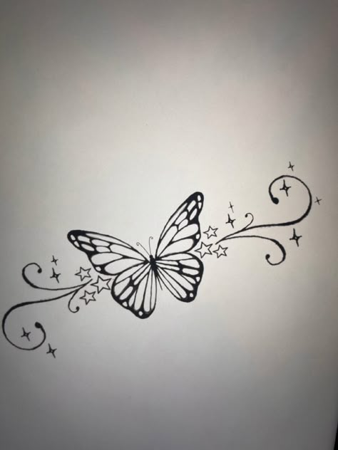 Tramp Stamp Butterfly Design, Tattoos On Lower Back For Women, Creative Butterfly Tattoo Design, Amore Tramp Stamp, Dainty Lower Back Tattoos For Women, Horizontal Butterfly Tattoo, Lower Back Tattoos For Women Butterflies, Lower Back Tattoos For Black Women, Tramp Stamp Template