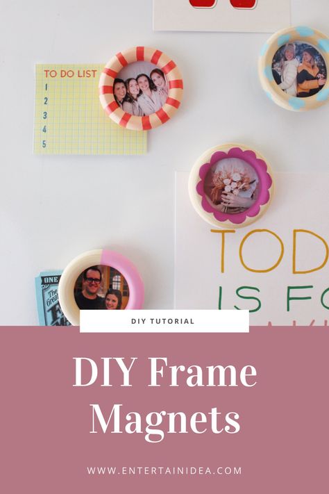 Diy Picture Magnets Fridge, Magnet Picture Frames Diy, Homemade Magnets Easy Diy, Diy Mini Picture Frame, Diy Photo Magnets, Printable Magnets, Diy Photo Gifts, Homemade Photo Frames, Homemade Magnets