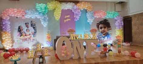 Naming Ceremony Stage Decoration, Simple Birthday Stage Decorations, First Birthday Stage Decorations, Baby Boy Birthday Decoration, Birthday Party Paper Decorations, First Birthday Decorations Boy, Birthday Decors, Butterfly Birthday Party Decorations