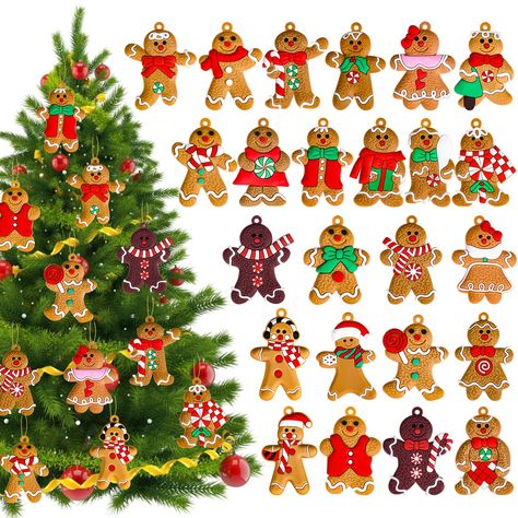 Christmas Clipart Free Printable, Gingerbread Themed Christmas Tree, Gingerbread Themed Christmas, Gingerbread Man Ornaments, Christmas Clipart Free, Gingerbread Man Decorations, Printable Christmas Decorations, Gingerbread Christmas Tree, Ornaments For Christmas Tree