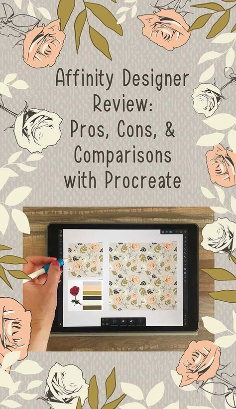 Affinity Designer for iPads: Pros, Cons, and Comparisons with Procreate - Have you heard about Affinity Designer for iPads, but aren't sure what it is or why you would need it?  Affinity Designer is a powerful app that works with both vector and raster image types, so you can create your own vectors from drawings and photographs.  I created a review of Affinity Designer for iPads to give you my thoughts on the program.  Check it out if you want to learn more about creating vectors on your iPad. Affinity Designer Art, Affinity Designer Tutorial Ipad, Affinity Designer Illustration, Affinity Designer Ipad, Affinity Designer Tutorial, Illustration Design Graphique, Inkscape Tutorials, Ipad Screen, Procreate Ipad Tutorials