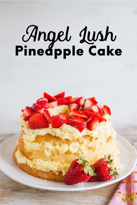 Angel Lush Pineapple Cake Angel Food Cake And Pineapple, Pineapple Lush Cake, Pineapple Angel Food Cake Recipe, Pineapple Lush, Pineapple Angel Food Cake, Lush Dessert, Lush Cake, Angel Food Cake Desserts, Pineapple Angel Food