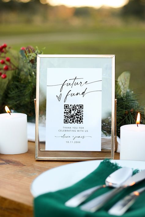 "ENJOY 60% OFF WHEN YOU ORDER 3 OR MORE ITEMS. Discount applied automatically at checkout. Hi there! Welcome to Oh Lilly Design! 👉 This Future Fund Wedding QR Code Venmo Sign is an instant download. Access your template within minutes of purchase and edit in Templett - A fully customizable template editor that allows you to personalize your printable directly in your web browser. No software to install or fonts to download. ⬇️ TRY THE DEMO BEFORE PURCHASE! * DEMO LINK:  COPY AND PASTE this url into your web browser: https://templett.com/design/demo/ohlillydesigns/17932903,17932904 👉  Mobile editing is not yet supported * Only computers and Laptops. READ THE FULL LISTING DETAILS AND HAVE FUN! ✅ NO EXPIRATION DATE! ✅ CHANGE THE FONTS, COLORS & STYLE ✅ DOWNLOAD AS MANY TIME AS YOU NEED ✅ PR Cash Fund Wedding Sign, Qr Code For Wedding Gifts, Venmo Sign Ideas, Future Fund Wedding, Wedding Money Box Ideas Honeymoon Fund, Honeymoon Fund Qr Code Sign, Venmo Qr Code Sign Wedding, Home Fund For Wedding, Wedding Cash Fund Ideas