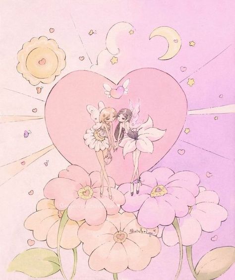 Seni Vintage, Ethereal Art, Fairy Art, A Drawing, 그림 그리기, Photo Profil, Pretty Art, Wall Collage, Pink Heart