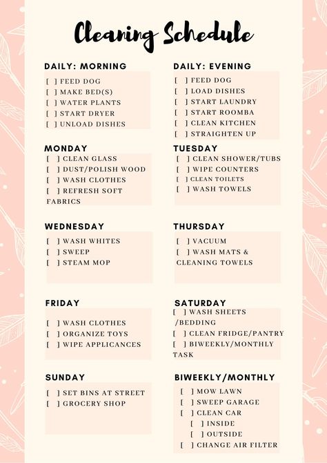 Cleaning Routine + Blank Weekly Routine Sheet  - Payhip Saturday Cleaning Routine, Weekly Hygiene Routine, Night Cleaning Routine, Evening Cleaning Routine, Sunday Cleaning Routine, Cleaning Routine Checklist, House Routine, Morning Cleaning Routine, Week Routine