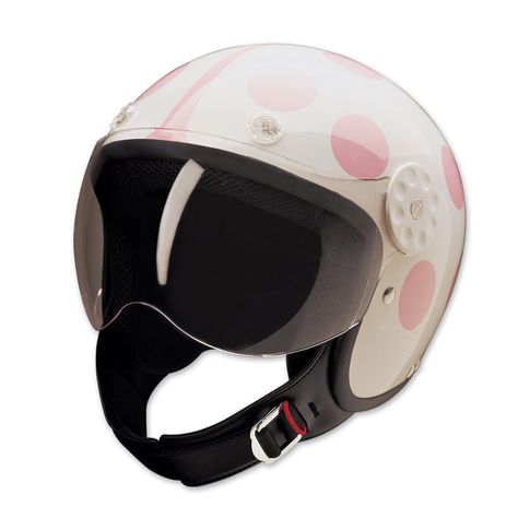 HCI-15 Lady Bug White and Pink Open Face Helmet | 130-0169 Pink Dirt Bike, Motorcycle Fashion, Dirt Bike Helmets, Womens Motorcycle Helmets, Dirt Bike Gear, Cool Motorcycle Helmets, Scooter Helmet, New Helmet, Best Scooter