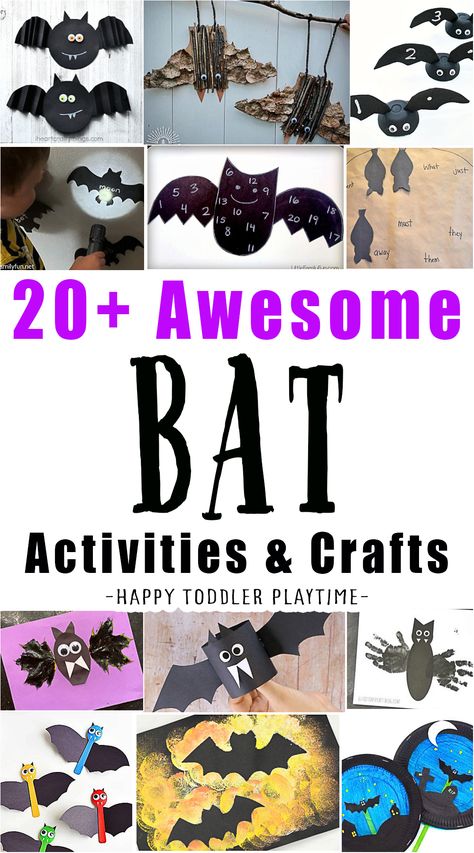 Halloween Bat Crafts For Toddlers, Bats Crafts Preschool, Bat Activities For Kids, Bat Activities, Bat Crafts, Bats Activities, Halloween Bats Crafts, Easy Learning Activities, Bats For Kids