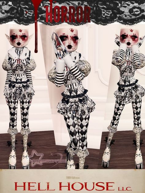 Di Eldritch Horror Outfit, Art The Clown Dress To Impress, Dress To Impress Eldritch Horror Theme, Di Eldritch Horror, Roblox Clown Outfit Codes, Scary Dti Outfit, Eldrich Horror Dti, Dti Theme Horror, Dti Creepy Carnival