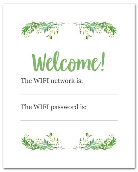 Free Printable Guest Wi-Fi Sign in Two Size Options Family Wall Calendar Ideas, Guest Wifi Sign, Small Guest Bedroom Ideas, Password Printable, Guest Wifi, Small Guest Bedroom, Wifi Password Sign, Wifi Sign, Decor Gallery Wall