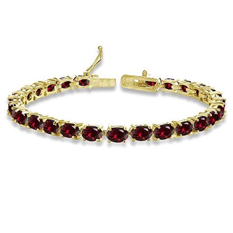 Yellow Gold Flashed Sterling Silver 6X4mm Created Ruby Ovalcut Tennis Bracelet * You can find more details by visiting the image link-affiliate link. #Bracelet Bracelet Displays, Glow Jewelry, Womens Bangles, Bracelet Display, Sterling Jewelry, Ruby Jewelry, Birthstone Bracelets, Amethyst Jewelry, Foot Jewelry