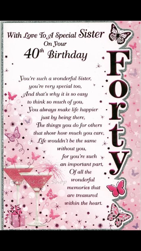 40th Birthday Images, 40th Birthday Messages, Birthday Greetings For Women, Birthday Wishes For Women, 40th Birthday Wishes, Happy Birthday Sister Quotes, 40th Birthday Quotes, Happy Birthday Wishes Messages, Retired Nurse