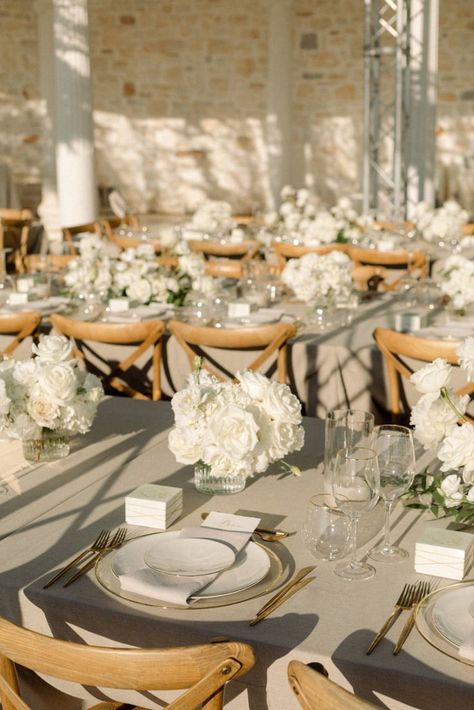 Paros Wedding, Greece Paros, Neutral Wedding Decor, Wedding Flowers Roses, Wedding Color Pallet, Wedding In Greece, Paros Island, Wedding Decoration Ideas, Menu Wedding