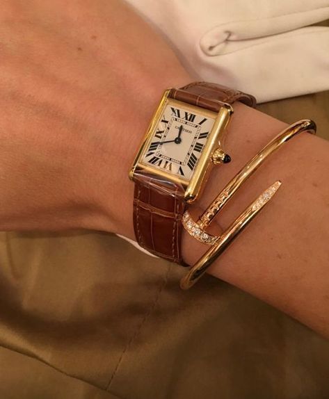 Watch Stack, Cartier Tank Louis, Cartier Watches Women, Classy Watch, Vintage Watches Women, Cartier Tank, Cartier Watch, Dope Jewelry, Classy Jewelry