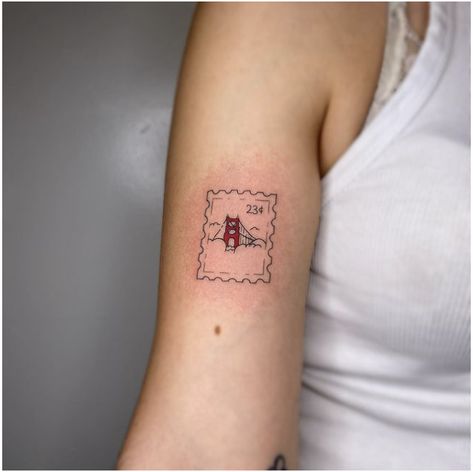 Tiny San Francisco Tattoo, San Francisco Stamp Tattoo, San Francisco Tattoo Ideas, Bristol Tattoo, Pittsburgh Tattoo, England Tattoo, Marathon Tattoo, Apollo Tattoo, San Francisco Tattoo