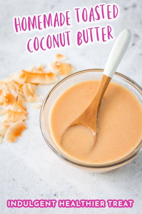 Creamy and delicious, homemade coconut butter made in the blender is the perfect replacement for nut butter. Whether it's spread on toast, used in baking, glazing donuts, or stuffed inside some homemade dark chocolates, this is one versatile treat that needs to become a staple in your house! Plus it is easy and can be made ahead of time and used throughout the week. Coconut Butter Recipes, Amazing Easy Recipes, Homemade Dark Chocolate, Clean Desserts, Clean Dessert, Clean Eating Desserts, Homemade Bagels, Condiment Recipes, Butter Recipes