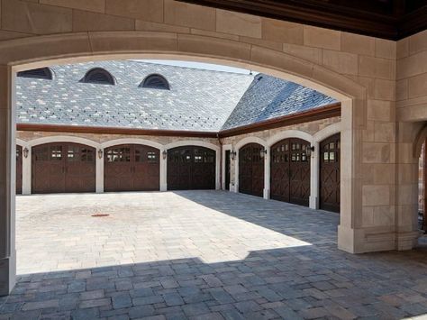 Porte-cochere and 8 car garage, Atkinson Estate, Lake St. Louis, Missouri Garage Luxury, Luxury Photos, Mansion Homes, Big Garage, Large Garage, Ultimate Garage, Dream Car Garage, Luxury Garage, Porte Cochere