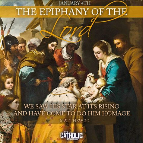 Today we celebrate The Epiphany of the Lord. Epiphany Of The Lord Catholic, Epiphany Of The Lord, Christmas Reflections, Saint Feast Days, The Epiphany, Catholic Tshirts, The Birth Of Christ, Pictures Of Christ, Catholic Prayers