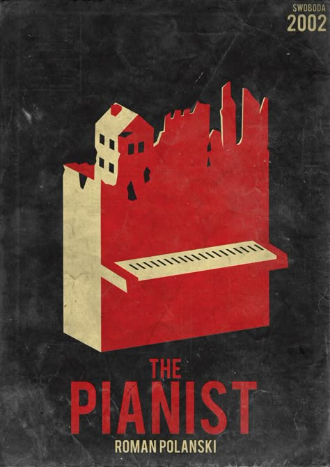 The Pianist (2002) ~ Minimal Movie Poster by Swoboda The Pianist Poster, Pianist Poster, Minimalist Poster Movie, The Pianist, Film Posters Art, Minimalist Retro, Propaganda Poster, Film Posters Minimalist, Best Movie Posters